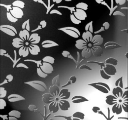 彩色不锈钢黒钛镜面蚀刻梅花装饰板