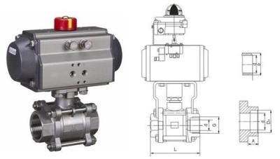 Q611F型 气动三片式螺纹球阀