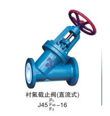 襯氟截止閥J45F46-16C直流式/襯氟閥門