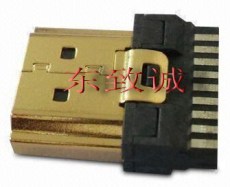19PIN HDMI A-TYPE铁壳镀金公头连接器