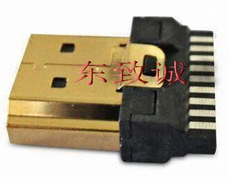 19PIN HDMI A-TYPE铜壳镀金公头连接器