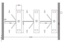 三輥閘尺寸 三輥閘安裝尺寸圖 深圳三輥閘TDZ-S313