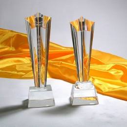 广州水晶奖杯定做 2010五角星奖杯 2010年度表彰奖杯
