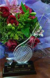 2011水晶网球奖杯 水晶羽毛球奖牌 体育比赛奖杯奖牌