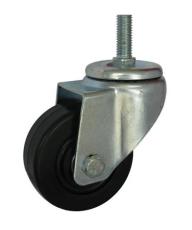 4寸导电轮 丝杆式导电脚轮 橡胶轮 中型脚轮