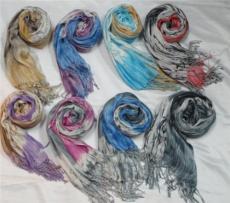 外贸人棉手绘印花围巾